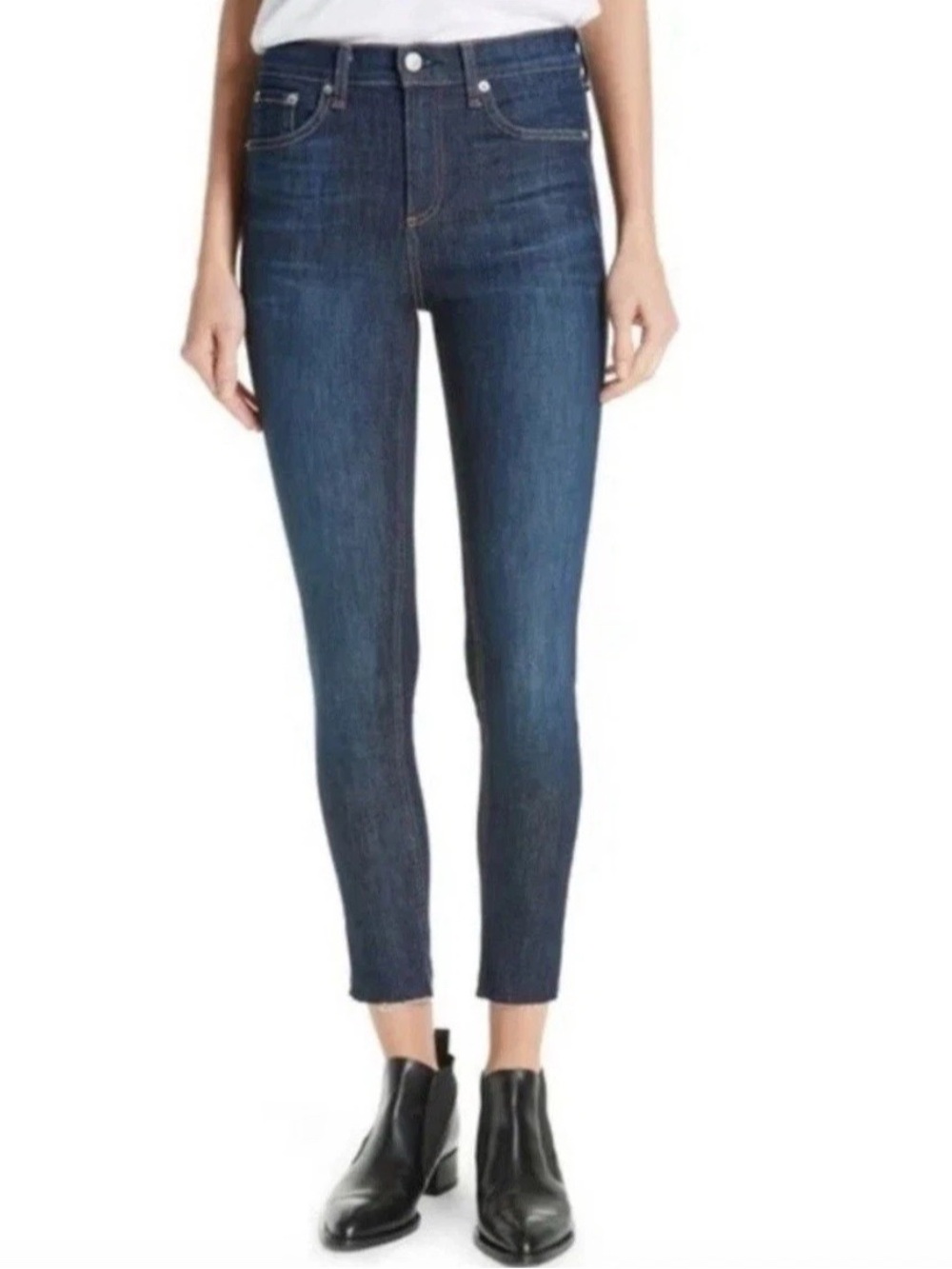 Rag & Bone 10” Skinny Ankle Jeans Mad River Raw Hem 29